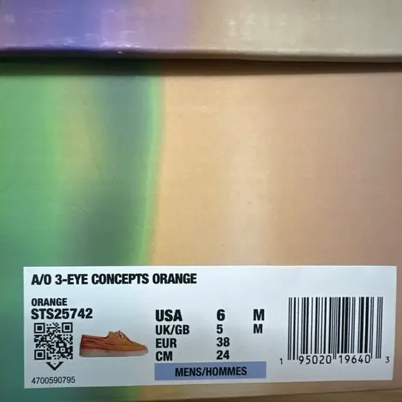 Sperry x Concepts Mens Size 6 3-Eye Cup Top Siders Orange